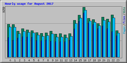 Hourly usage for August 2017