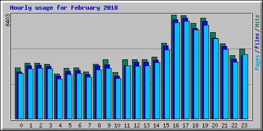 Hourly usage for February 2018